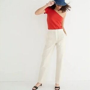 NWOT J. Crew Women's Garment-Dyed Cargo Pant in Chino Twill Natural Size 32